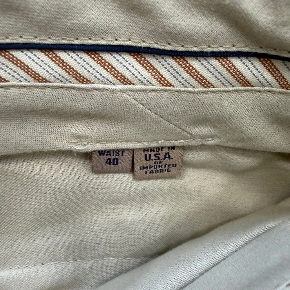 Bills Khakis M3 Trim Fit Plain Front Trousers Mens 40 Tan Cotton Made in USA NWT